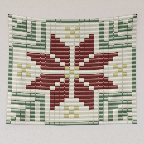 Item preview, Romanian folk motif 8 corner star beaded pattern designed and sold by folkyouall.