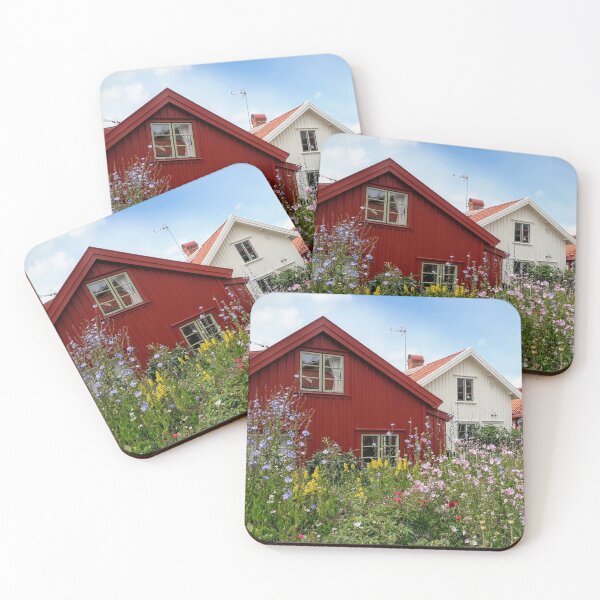 Item preview, Colorful wooden houses and Summer flowers in Sweden designed and sold by Tanja Dianova.