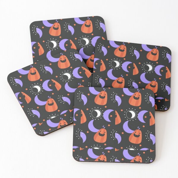 Item preview, Pumpkin, purple moon, spell, Cute Halloween watercolor pattern, white, boo, witch, eye, candy, bat, witch hat, pumpkin, latest Halloween bestselling, trending designed and sold by August-E.