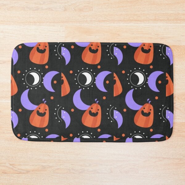 Item preview, Pumpkin, purple moon, spell, Cute Halloween watercolor pattern, white, boo, witch, eye, candy, bat, witch hat, pumpkin, latest Halloween bestselling, trending designed and sold by August-E.