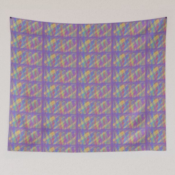 Item preview, Check multicolored lilac and yellow pattern designed and sold by Emma  Amies.