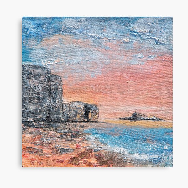 Perranporth Sunset, Cornwall Art Canvas Print