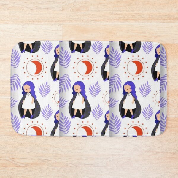 Item preview, Cute witch, purple moon, spell, Cute Halloween watercolor pattern, white, boo, witch, eye, candy, bat, witch hat, pumpkin, latest Halloween bestselling, trending designed and sold by August-E.