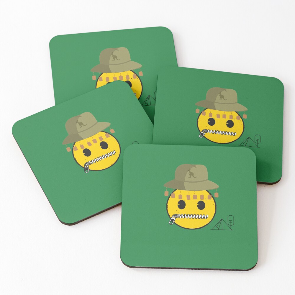 emoji - Not a Happy Camper Coasters (Set of 4)