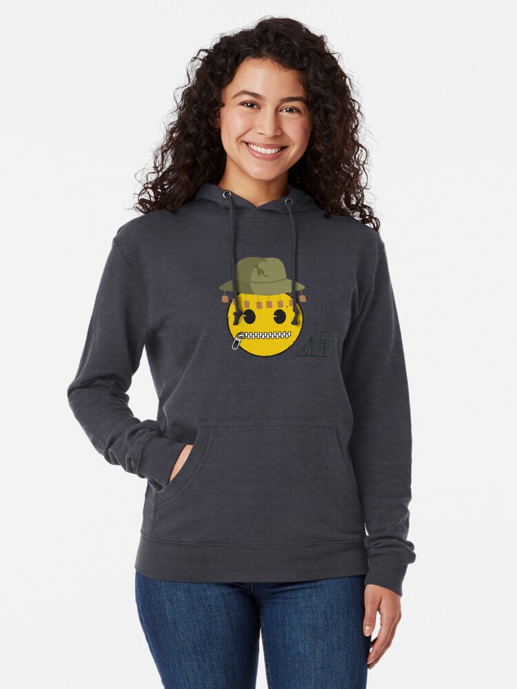 Alternate view of emoji - Not a Happy Camper Lightweight Hoodie