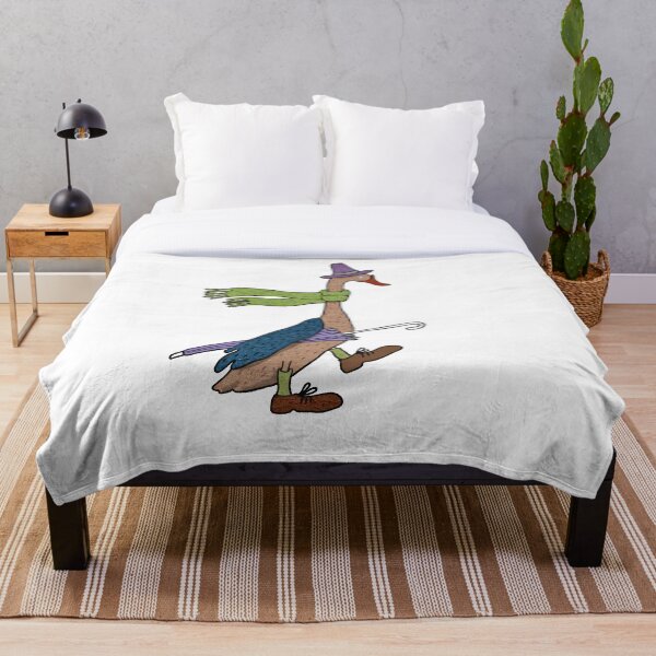 Item preview, Goose in a hat and boots with an umbrella. Cheerful character. White background. designed and sold by zatmeniee.