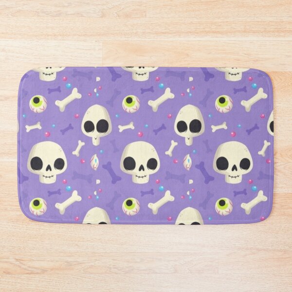 Item preview, Skeleton, bones, purple, Cute Halloween watercolor pattern, white, boo, witch, eye, candy, bat, witch hat, pumpkin, latest Halloween bestselling, trending designed and sold by August-E.