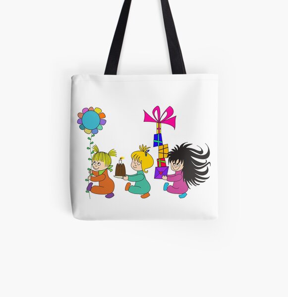 Kindergeburtstag weiß Allover-Print Tote Bag