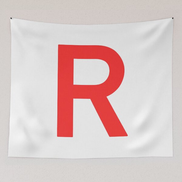 Aperçu de l'œuvre Costume d'Halloween Cosplay Rocket "R" Comic Con T-shirt rouge R noir ou blanc Idées de costumes pour couples Idées de cosplay d'équipe créée et vendue par blueversion.