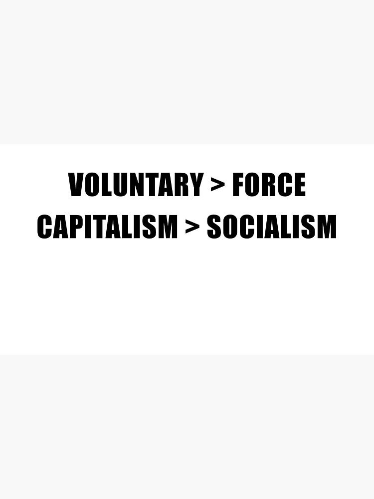 Thumbnail 3 of 3, Sticker, Voluntary Over Force - Capitalism Over Socialism designed and sold by EveningLandInst.