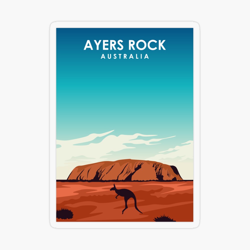 Ayers Rock Uluru Australia Travel Poster\