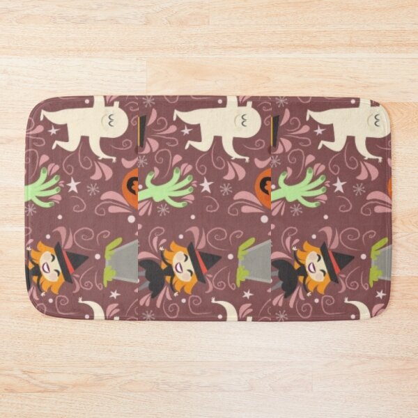 Item preview, Brown, orange, black, Cute Halloween watercolor pattern, boo, witch, eye, candy, bat, witch hat, pumpkin, latest Halloween bestselling, trending designed and sold by August-E.