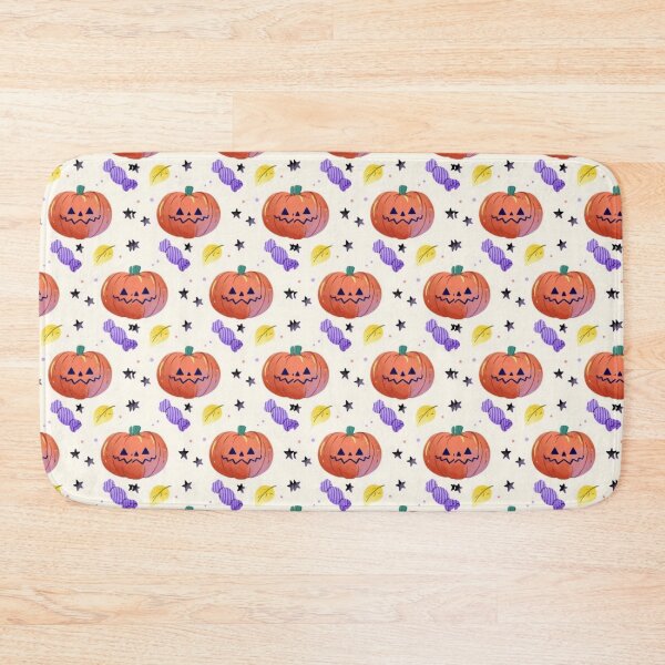 Item preview, Pumpkin candy, colorful, cute Halloween watercolor pattern, boo, witch, candy, bat, witch hat, pumpkin, latest Halloween bestselling, trending designed and sold by August-E.