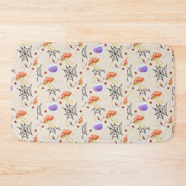 Item preview, Mushroom candy, orange, cute Halloween watercolor pattern, boo, witch, candy, bat, witch hat, pumpkin, latest Halloween bestselling, trending designed and sold by August-E.