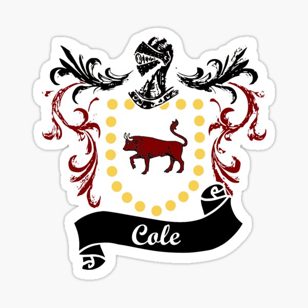 “Cole Coat of Arms” Sticker by ljrigby | Redbubble
