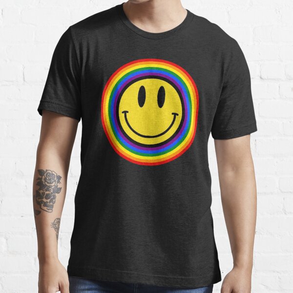 Rainbow Smiley Face Shirt Smiley T-Shirt Smiley Face Sweatshirt Happy Face Graphic Tee Retro Smiley Face Shirt Happy Face Sweatshirt