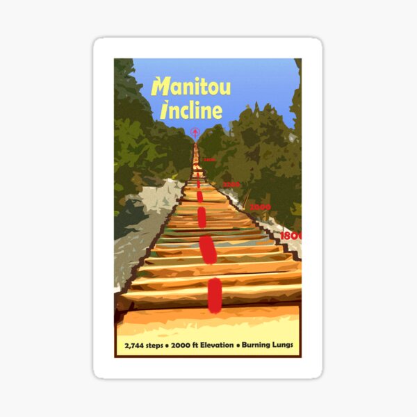 Manitou Incline Hike Artwork Sticker