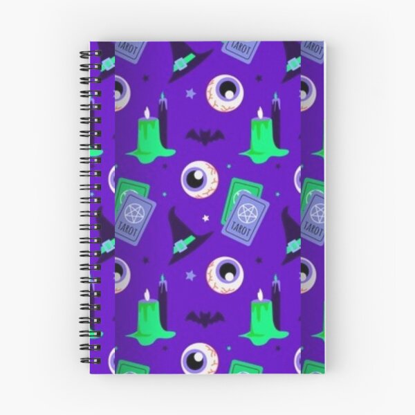 Item preview, Neon Tarot, witch, purple, green, black, Cute Halloween watercolor pattern, boo, witch, eye, candy, bat, witch hat, pumpkin, latest Halloween bestselling, trending designed and sold by August-E.