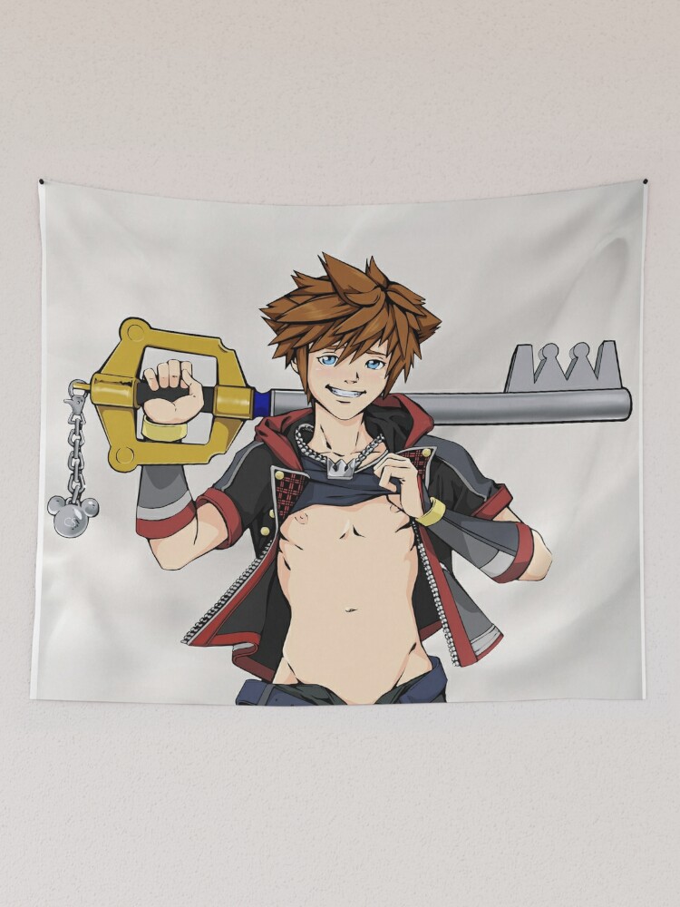 Kingdom Hearts crayon style pattern - bright Tapestry for Sale by