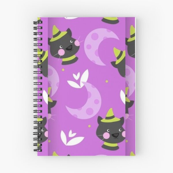 Item preview, Cute cat, purple moon, purple, green, black, white, Cute Halloween watercolor pattern, boo, witch, eye, candy, bat, witch hat, pumpkin, latest Halloween bestselling, trending designed and sold by August-E.
