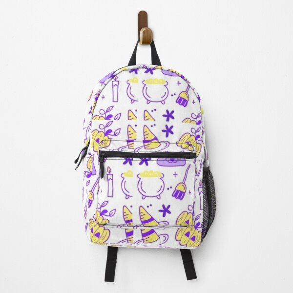 Item preview, Cute sketch pattern, purple, yellow, black, white, Cute Halloween watercolor pattern, boo, witch, eye, candy, bat, witch hat, pumpkin, latest Halloween bestselling, trending designed and sold by August-E.