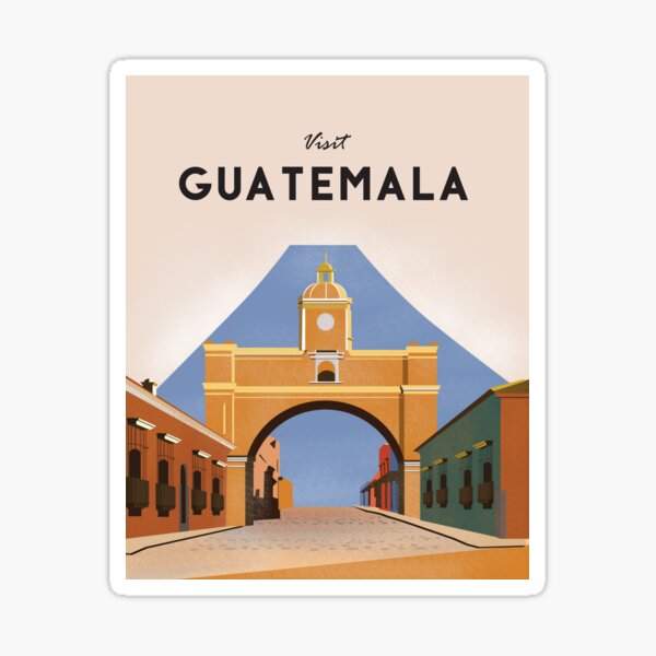 Guatemala vintage travel poster Sticker