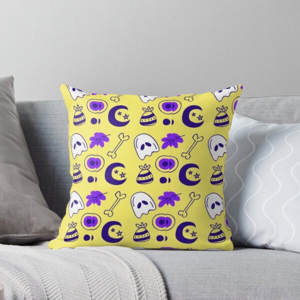 Item preview, Cute sketch pattern, purple, yellow, white, Cute Halloween watercolor pattern, boo, witch, eye, candy, bat, witch hat, pumpkin, latest Halloween bestselling, trending designed and sold by August-E.