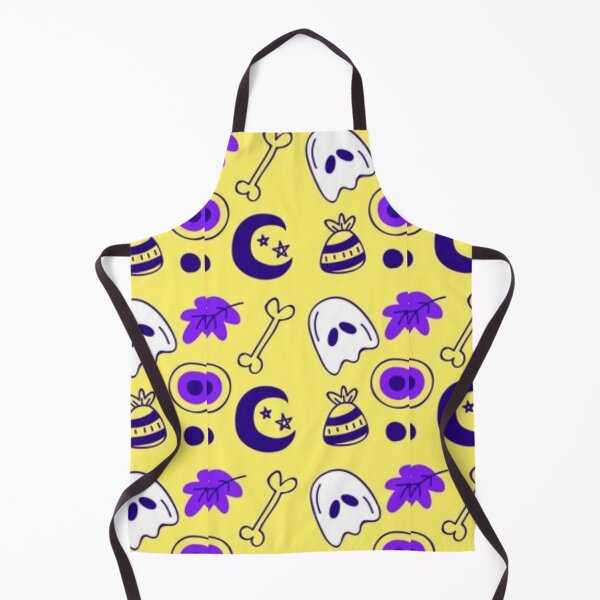 Item preview, Cute sketch pattern, purple, yellow, white, Cute Halloween watercolor pattern, boo, witch, eye, candy, bat, witch hat, pumpkin, latest Halloween bestselling, trending designed and sold by August-E.