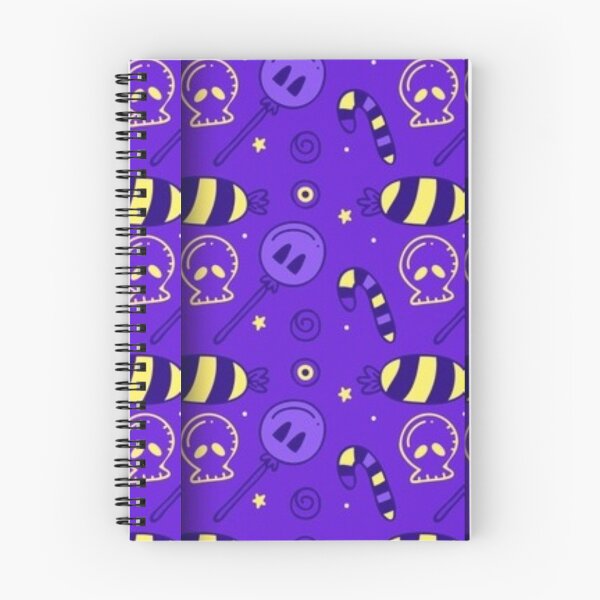 Item preview, Cute sketch pattern, purple, yellow, Cute Halloween watercolor pattern, boo, witch, eye, candy, bat, witch hat, pumpkin, latest Halloween bestselling, trending designed and sold by August-E.