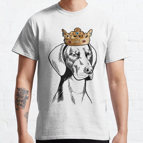 German Shorthaired Pointer Dog Wearing Crown Classic T-Shirt