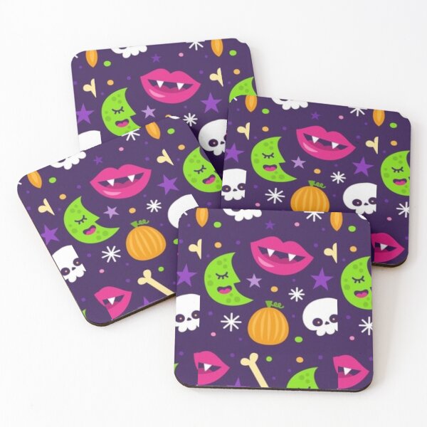 Item preview, Colorful pattern, purple, Cute Halloween watercolor pattern, boo, witch, eye, candy, bat, witch hat, pumpkin, latest Halloween bestselling, trending designed and sold by August-E.