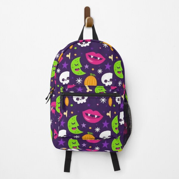 Item preview, Colorful pattern, purple, Cute Halloween watercolor pattern, boo, witch, eye, candy, bat, witch hat, pumpkin, latest Halloween bestselling, trending designed and sold by August-E.
