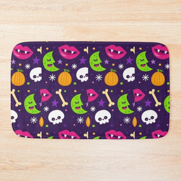 Item preview, Colorful pattern, purple, Cute Halloween watercolor pattern, boo, witch, eye, candy, bat, witch hat, pumpkin, latest Halloween bestselling, trending designed and sold by August-E.