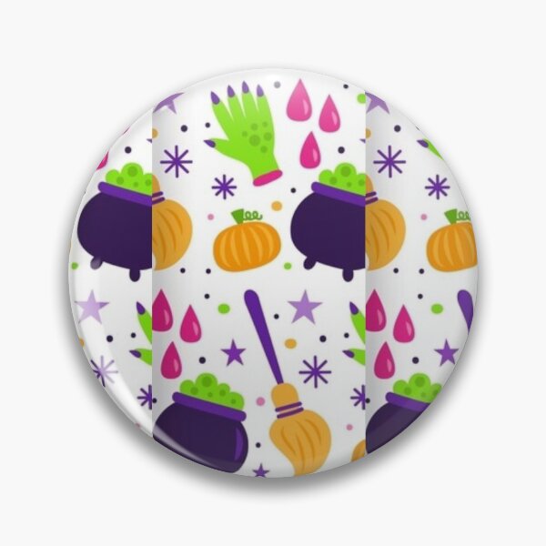Item preview,  Colorful pattern, white, Cute Halloween watercolor pattern, boo, witch, eye, candy, bat, witch hat, pumpkin, latest Halloween bestselling, trending designed and sold by August-E.