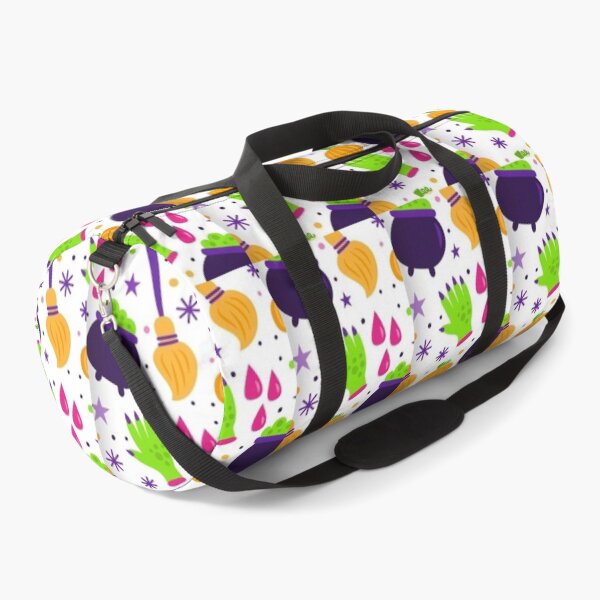 Item preview, Colorful pattern, white, Cute Halloween watercolor pattern, boo, witch, eye, candy, bat, witch hat, pumpkin, latest Halloween bestselling, trending designed and sold by August-E.