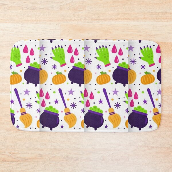 Item preview,  Colorful pattern, white, Cute Halloween watercolor pattern, boo, witch, eye, candy, bat, witch hat, pumpkin, latest Halloween bestselling, trending designed and sold by August-E.