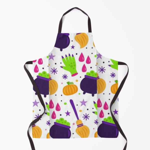 Item preview, Colorful pattern, white, Cute Halloween watercolor pattern, boo, witch, eye, candy, bat, witch hat, pumpkin, latest Halloween bestselling, trending designed and sold by August-E.