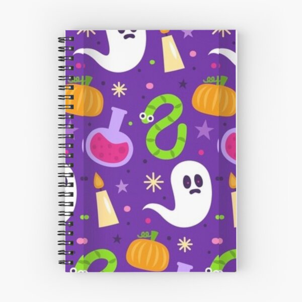 Item preview, Colorful pattern, green, purple, Cute Halloween watercolor pattern, boo, witch, eye, candy, bat, witch hat, pumpkin, latest Halloween bestselling, trending designed and sold by August-E.