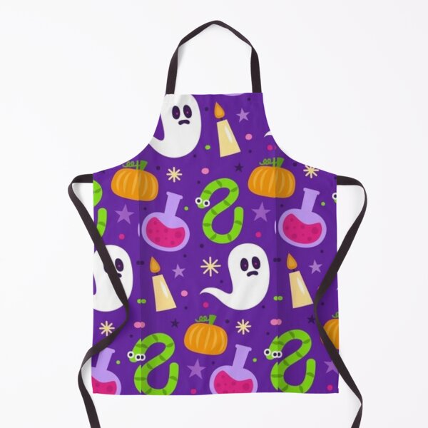 Item preview, Colorful pattern, green, purple, Cute Halloween watercolor pattern, boo, witch, eye, candy, bat, witch hat, pumpkin, latest Halloween bestselling, trending designed and sold by August-E.
