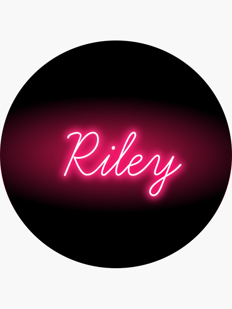 Riley girls name pink watercolor type Sticker for Sale by ComicKitsch