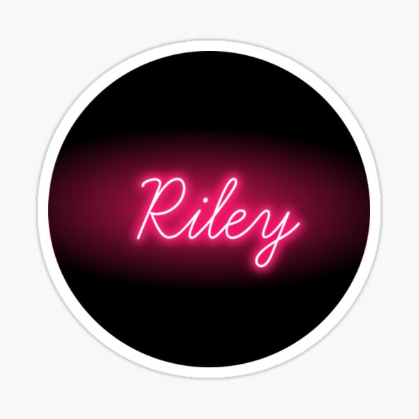 Riley girls name pink watercolor type Sticker for Sale by ComicKitsch