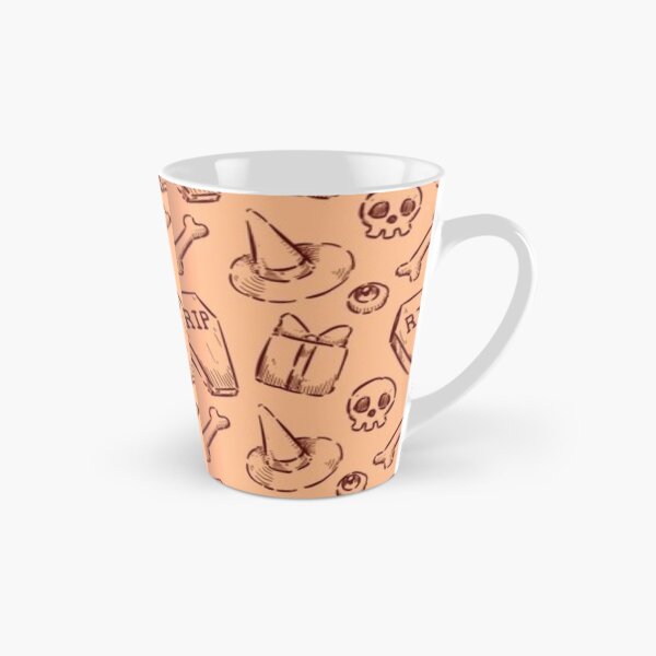 Item preview, Cute sketch pattern, orange, Cute Halloween watercolor pattern, boo, witch, eye, candy, bat, witch hat, pumpkin, latest Halloween bestselling, trending designed and sold by August-E.