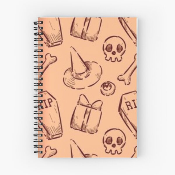 Item preview, Cute sketch pattern, orange, Cute Halloween watercolor pattern, boo, witch, eye, candy, bat, witch hat, pumpkin, latest Halloween bestselling, trending designed and sold by August-E.