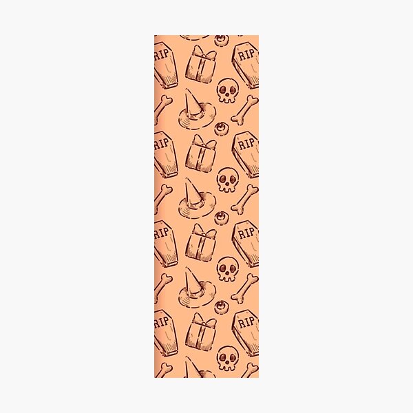 Item preview, Cute sketch pattern, orange, Cute Halloween watercolor pattern, boo, witch, eye, candy, bat, witch hat, pumpkin, latest Halloween bestselling, trending designed and sold by August-E.