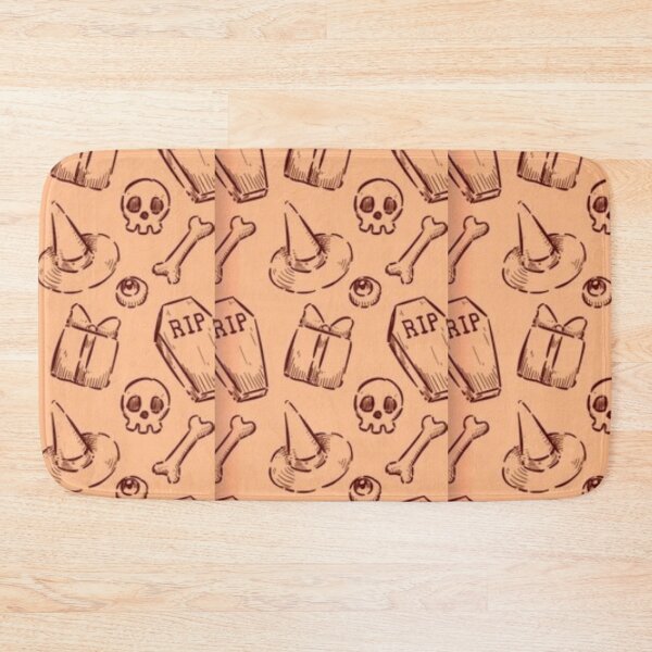 Item preview, Cute sketch pattern, orange, Cute Halloween watercolor pattern, boo, witch, eye, candy, bat, witch hat, pumpkin, latest Halloween bestselling, trending designed and sold by August-E.