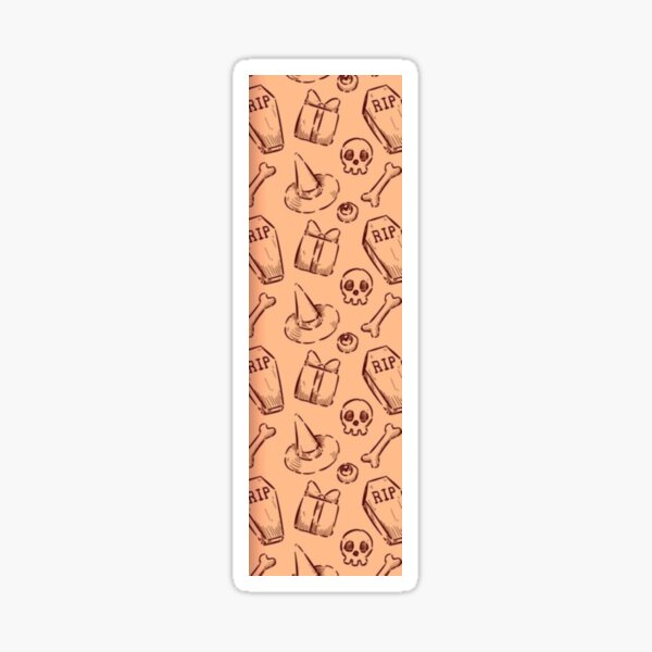 Item preview, Cute sketch pattern, orange, Cute Halloween watercolor pattern, boo, witch, eye, candy, bat, witch hat, pumpkin, latest Halloween bestselling, trending designed and sold by August-E.