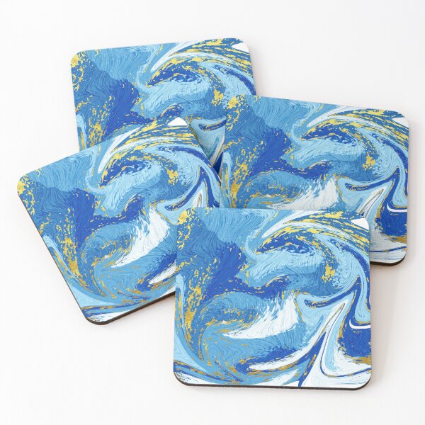 Item preview, Blue Marble Swirl Pattern Design Nautical Waves designed and sold by NancyMerkle.