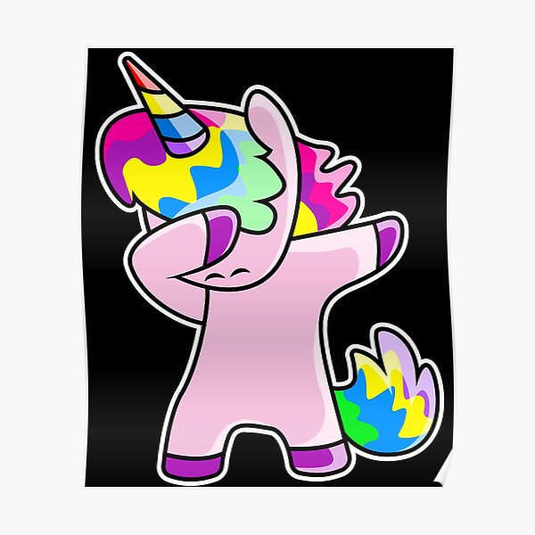 “cool unicorn dabbing magical cute unicorns dab” Poster by LuminOrb