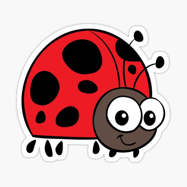 Ladybug With Swirly Antennas Sticker