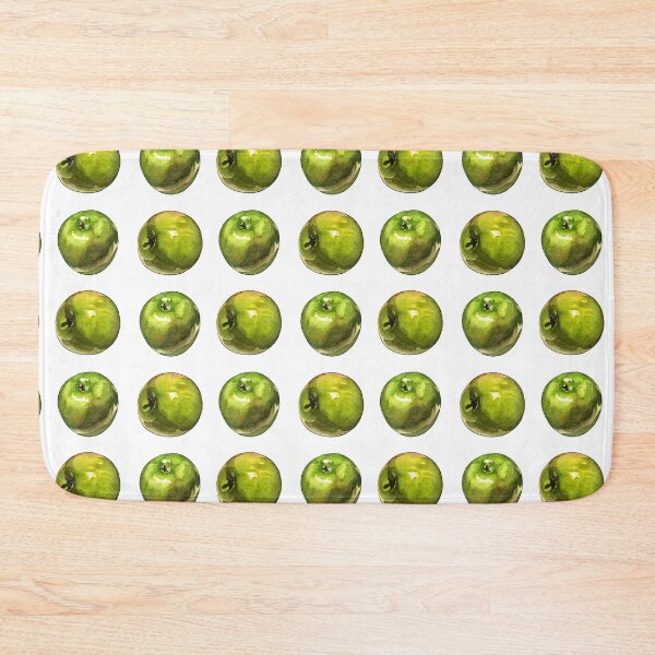 Item preview, Green Apples Pattern - realistic watercolor illustration designed and sold by AquarellChill.
